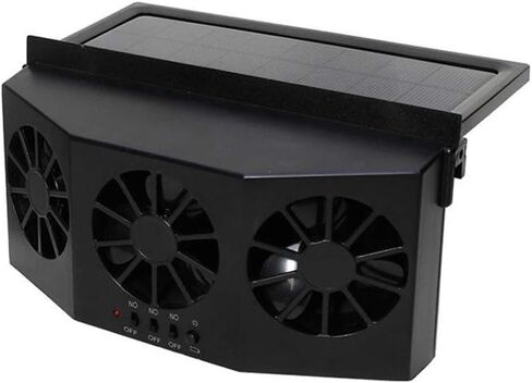 مروحة تهوية السيارة تعمل بالطاقة الشمسية من هونوتيج، مروحة عادم السيارات تعمل بالطاقة الشمسية، مشعاع السيارات، تقضي على الرائحة الغريبة داخل السيارة ويمكن استخدامها لأنواع السيارات العامة (أسود) in Kuwait