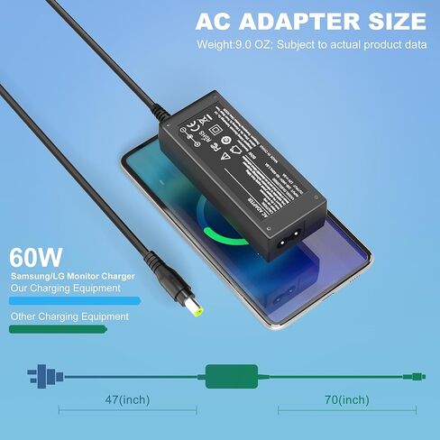 مصدر طاقة 12 فولت لشاشة الصولجان سلسلة E C 32 بوصة 30 بوصة 27 بوصة 24 بوصة 22 بوصة 20 بوصة 19 بوصة 15 بوصة 1800R 1920R C248W C325W C328W E248W E225W E205W E275W ​​شاشة LED مضاءة وشاشة أسرع من الصوت سلك طاقة محول تيار متردد in Kuwait