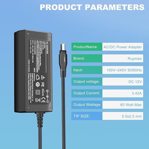 مصدر طاقة 12 فولت لشاشة الصولجان سلسلة E C 32 بوصة 30 بوصة 27 بوصة 24 بوصة 22 بوصة 20 بوصة 19 بوصة 15 بوصة 1800R 1920R C248W C325W C328W E248W E225W E205W E275W ​​شاشة LED مضاءة وشاشة أسرع من الصوت سلك طاقة محول تيار متردد in Kuwait