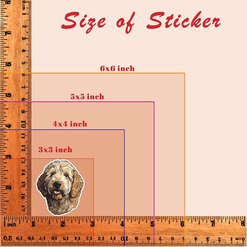 ملصق Golden Doodle - ملصق كمبيوتر محمول 3x3 - فينيل مقاوم للماء للسيارة والهاتف وزجاجة المياه - ملصق Golden Doodle Dog FBA-D19 in Kuwait