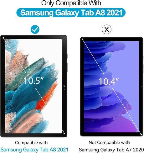 I فولر شاشة حماية شفافة HD مضادة للخدش لموبايل سامسونج جالاكسي تاب A8 مقاس 10.5 بوصة 2021 (SM-X200/X205/X207) (غير متوافقة مع جالاكسي تاب A7) متوافقة مع خاصية التعرف على الوجه، عبوة من قطعتين in Kuwait