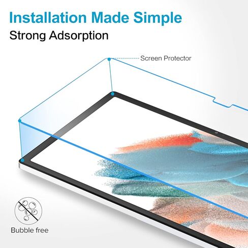 I فولر شاشة حماية شفافة HD مضادة للخدش لموبايل سامسونج جالاكسي تاب A8 مقاس 10.5 بوصة 2021 (SM-X200/X205/X207) (غير متوافقة مع جالاكسي تاب A7) متوافقة مع خاصية التعرف على الوجه، عبوة من قطعتين in Kuwait