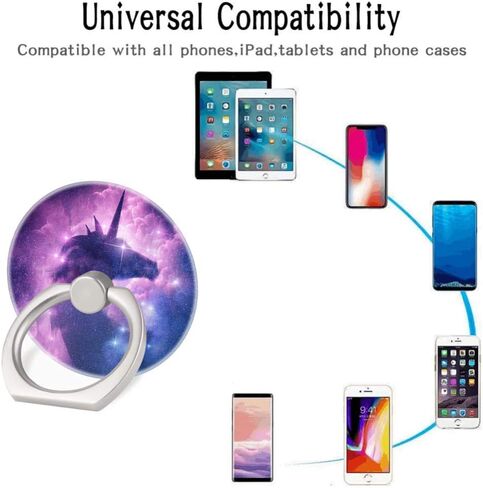 حامل حلقي للهاتف الخلوي 360 درجة مع خطاف للهاتف الذكي - عبوة من 3 قطع بلون ذهبي وردي وابيض aK011 in Kuwait