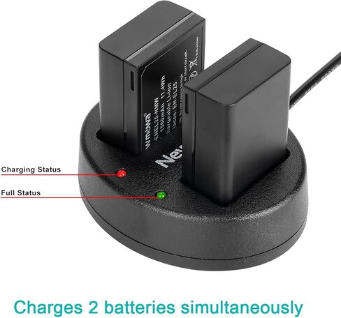 بطارية بديلة Newmowa EN-EL25 (عبوتان) ومجموعة شاحن USB مزدوج لكاميرات Nikon EN-EL25 وEN-EL25a و4241 وNikon MH-32 وكاميرا Nikon Z Series Z50 Z 50 in Kuwait