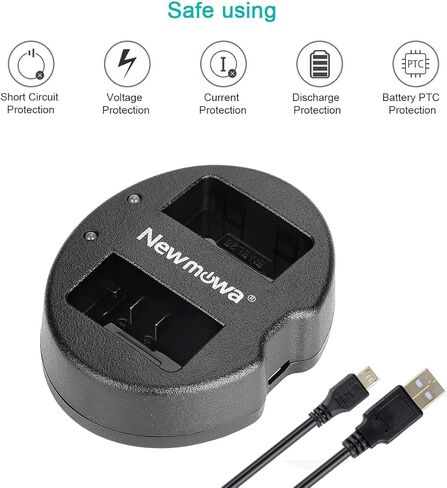 بطارية بديلة Newmowa EN-EL25 (عبوتان) ومجموعة شاحن USB مزدوج لكاميرات Nikon EN-EL25 وEN-EL25a و4241 وNikon MH-32 وكاميرا Nikon Z Series Z50 Z 50 in Kuwait