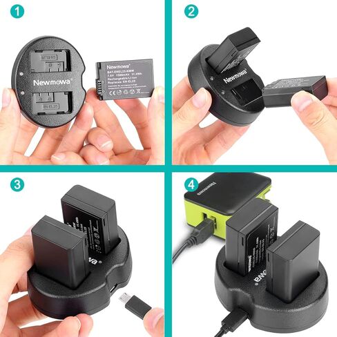 بطارية بديلة Newmowa EN-EL25 (عبوتان) ومجموعة شاحن USB مزدوج لكاميرات Nikon EN-EL25 وEN-EL25a و4241 وNikon MH-32 وكاميرا Nikon Z Series Z50 Z 50 in Kuwait