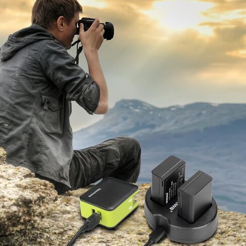 بطارية بديلة Newmowa EN-EL25 (عبوتان) ومجموعة شاحن USB مزدوج لكاميرات Nikon EN-EL25 وEN-EL25a و4241 وNikon MH-32 وكاميرا Nikon Z Series Z50 Z 50 in Kuwait