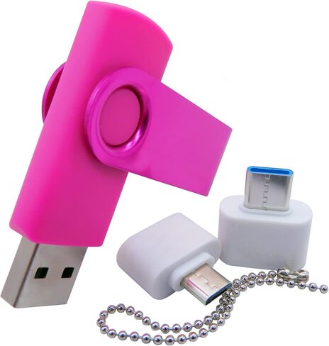 محركات أقراص فلاش USB سعة 1 جيجابايت، عصا ذاكرة، قلم محرك الإبهام، قرص U مع محول من النوع C/OTG للتلاميذ والطلاب (وردي) in Saudi Arabia