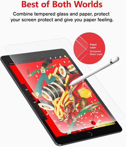 بيرسيم واقي شاشة زجاجي من بيبر فيل متوافق مع ايباد الجيل التاسع والثامن والسابع (2021/2020/2019) / ايباد 10.2 انش، [زجاج مقسى] [مجموعة اي زد كيت] [مجموعة محاذاة تلقائية] in Kuwait