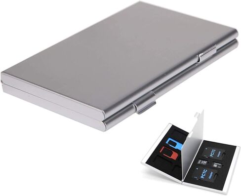 Portable Aluminum Memory Card Case Carrying Holder for SD MicroSD Micro SDXC SDHC TF card Cell Phone 4G/5G Micro SIM/SIM Card with 3M Adhesive Matrix Skin and Soft EVA Foam Inserts for Good Protection in Saudi Arabia