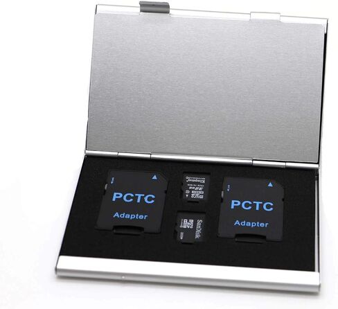 Portable Aluminum Memory Card Case Carrying Holder for SD MicroSD Micro SDXC SDHC TF card Cell Phone 4G/5G Micro SIM/SIM Card with 3M Adhesive Matrix Skin and Soft EVA Foam Inserts for Good Protection in Saudi Arabia