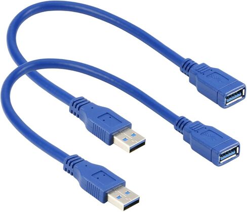 كابل تمديد RIITOP قصير USB 3.0 USB-A موسع ذكر إلى أنثى 5 جيجابت في الثانية (1FT، 2-Pack) in Kuwait