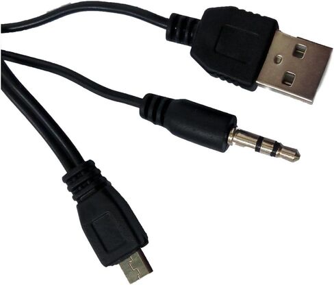 DEEIRAO 1x Micro USB 5pin إلى 3.5mm كابل منفذ الصوت وسلك شحن USB-A لمكبر صوت بلوتوث (Micro USB) in Saudi Arabia