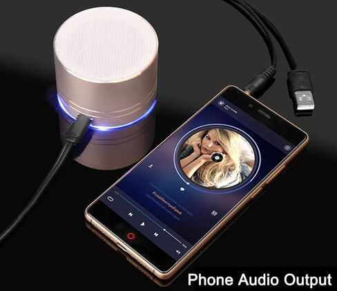 DEEIRAO 1x Micro USB 5pin إلى 3.5mm كابل منفذ الصوت وسلك شحن USB-A لمكبر صوت بلوتوث (Micro USB) in Saudi Arabia