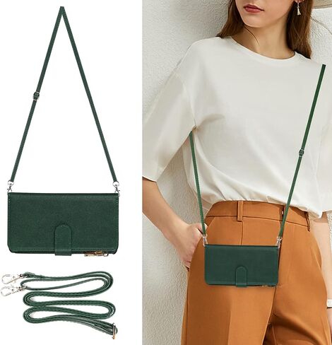Crossbody Wallet for iPhone 11 Case with Strap,6.1",Dark Green in Saudi Arabia