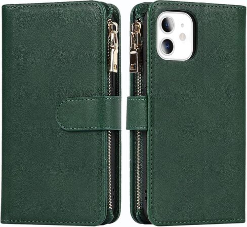 Crossbody Wallet for iPhone 11 Case with Strap,6.1",Dark Green in Saudi Arabia