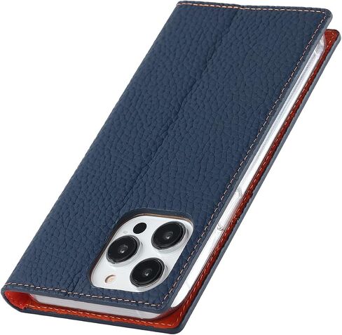 iCoverCase Compatible with iPhone 15 Wallet Case, RFID Blocking Genuine Leather Magnetic Case with Wrist Strap and Card Slots Kickstand Feature Flip Cover Case 6.1 Inch (Orange) in Saudi Arabia
