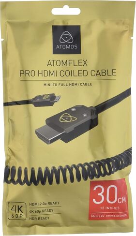 كابل ATOMOS ATOMFLEX PRO HDMI ملفوف (صغير إلى كامل 30 سم) كابل HDMI 2.0 ATOM4K60C3 in Kuwait
