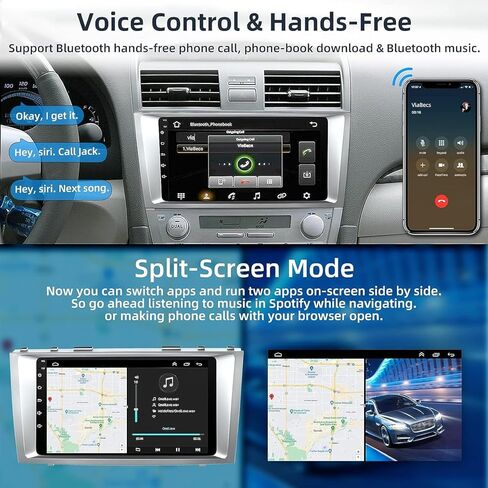 راديو سيارة Android 12 لسيارة Toyota Camry 2006-2011، ستيريو 2G+32G Camry مع Carplay لاسلكي ودعم Android التلقائي بلوتوث/التحكم الصوتي/GPS/WiFi/كاميرا احتياطية/SWC/FM، راديو IPS بشاشة تعمل باللمس 9 بوصة in Kuwait