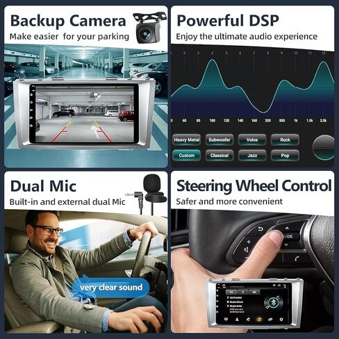 راديو سيارة Android 12 لسيارة Toyota Camry 2006-2011، ستيريو 2G+32G Camry مع Carplay لاسلكي ودعم Android التلقائي بلوتوث/التحكم الصوتي/GPS/WiFi/كاميرا احتياطية/SWC/FM، راديو IPS بشاشة تعمل باللمس 9 بوصة in Kuwait