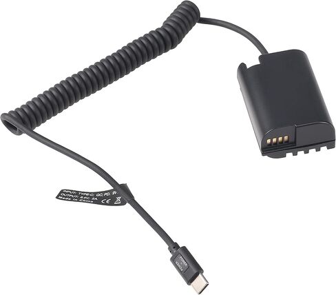 Fotga ملفوف USB نوع C USB-C إلى DMW-BLK22 بطارية الدمية DMW-DCC17 DC كابل محول الطاقة للبطارية لباناسونيك Lumix S5 S5II S5K S5C GH6 GH5II DSLR الكاميرا in Saudi Arabia