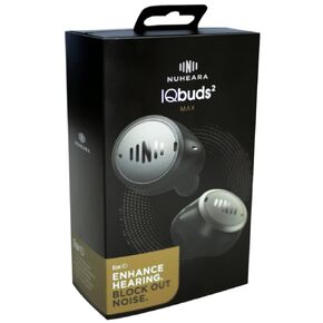 Nuheara IQbuds 2 MAX Hearing Amplifier with Personalization via IQbuds™ App, 7 Preset Programs, Bluetooth, Rechargeable, Active Noise Cancellation, 1 Pair of Earbuds in Saudi Arabia
