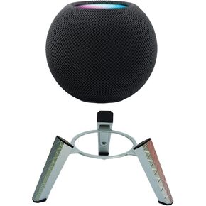 حامل ثلاثي القوائم من الالومنيوم مع اطار معدني آمن وثابت مع وسادة سيليكون لجهاز ابل هوم بود ميني هوم بود (حامل فقط) (فضي) in Kuwait