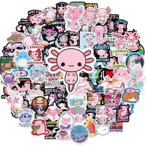 Aiekule 2022 Cute Axolotl Water Bottles Stickers 100 PCS Vinyl Vsco Waterproof Aesthetic Laptop Luggage Skateboard Stickers Gift for Kids and Teens in Saudi Arabia