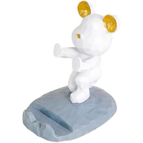 Bear Mobile Phone Stand for Tablet PC,Resin Desktop Decor＆Storage Display for The Lazy to Follow Drama (Pink) in Kuwait