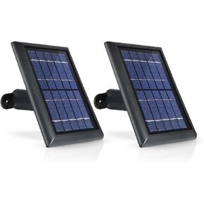 Wasserstein Solar Panel Compatible with Wyze Cam Outdoor and Wyze Cam Outdoor V2 - Power Your Surveillance Camera continuously with 2W 5V Charging (2-Pack, Black) (Wyze Cam Outdoor NOT Included)