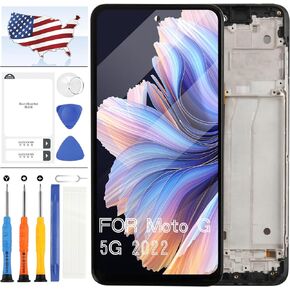LCD Screen Replacement for Motorola Moto G 5G 2022 Screen Replacement for Moto G 5G 2022 XT2213 XT2213-3 XT2213DL LCD Touch Screen Digitizer Display Assembly Kit with Repair Tools (Black with Frame) in Kuwait