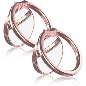 ICHECKEY حامل حلقي للهاتف الذكي MIRROR SERIES أنيق 360 درجة حامل حلقي قابل للتعديل ومسند تثبيت لهاتف iPhone 7/7 Plus وGalaxy S8/S8 Plus وجميع الجرابات/الهواتف تقريبًا (ذهبي وردي) in Kuwait