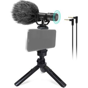 LituFoto Camera Video Microphone with Monitoring Function Professional Smartphone Shotgun Mic for Smartphones,Canon,Nikon,Sony DSLR,Interview videomicro Perfect for Recording YouTube… (3.5mm Jack) in Saudi Arabia