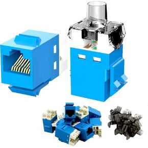 BASGI 180° RJ45 Keystone Jack، متوافق مع Cat6، 10 عبوات Cat6 Keystone Jacks - أزرق in Kuwait