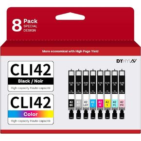استبدال خراطيش الحبر المتوافقة مع CLI-42 لـ Canon CLI42 CLI-42 CLI 42 تستخدم مع طابعة Pro-100 Pro 100 8 حزمة قيمة (1BK، 1C، 1M، 1Y، 1PC، 1PM، 1GY، 1LGY) in Kuwait