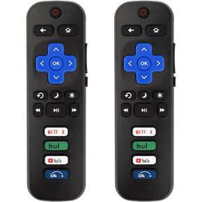 Replacement Remote Controls Exclusively for Roku TV: Compatible with TCL, Hisense, Onn, Sharp, Element, Westinghouse, and Philips Roku Series Smart TVs【Not for Roku Stick】【Pack of 2】 in Kuwait