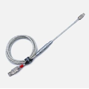 كابلات الفضاء Lindy Cable YC8 USB C للوحة مفاتيح الألعاب الميكانيكية، موصل معدني قابل للفصل، 1.5 متر USB-C إلى USB-A، شفاف in Kuwait