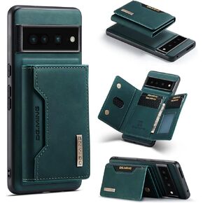 Wallet Case for Google Pixel 7 Pro, DG.MING Premium Leather Phone Case Back Cover Magnetic Detachable with Trifold Wallet Card Holder Pocket for Google Pixel 7 Pro (Black)