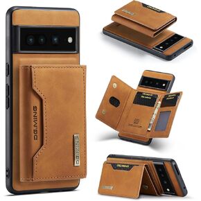 Wallet Case for Google Pixel 7 Pro, DG.MING Premium Leather Phone Case Back Cover Magnetic Detachable with Trifold Wallet Card Holder Pocket for Google Pixel 7 Pro (Black) in Kuwait