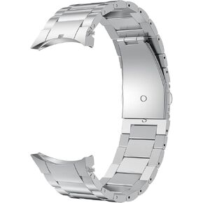 LDFAS Compatible for Samsung Galaxy Watch 6 Classic 47mm 43mm/5 Pro 45mm Bands, No Gaps 20mm Stainless Steel Metal Watch Strap Compatible for Samsung Galaxy Watch 6/5/4 40mm/44mm Bands