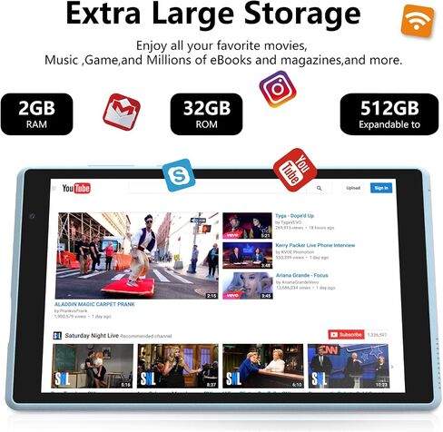 Tablet Android 15 Tablets with Case 7 inch, 8GB RAM, 32GB ROM Support 1TB Expand Computer Tablet PC, Quad-Core Processor, IPS Touch Screen, 2+5MP Dual Camera, 3000mah Battery, Wifi Tableta (Black) in Kuwait