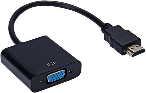محول اتش دي ام اي الى في جي ايه، محول اتش دي ام اي الى في جي ايه مطلي بالذهب FHD 1080P بطاقة فيديو خارجية، محول متعدد الشاشات، جهاز كمبيوتر مكتبي ولابتوب وتلفزيون HD وشاشة وجهاز عرض - اسود in Saudi Arabia