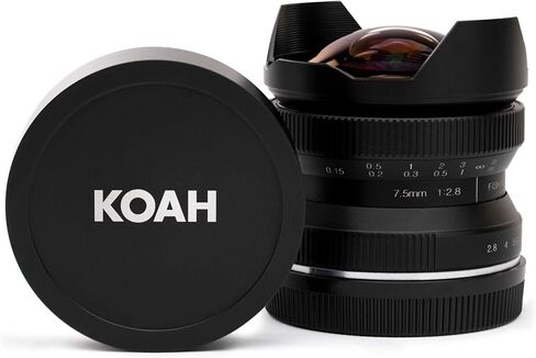 عدسة عين السمكة واسعة الزاوية من سلسلة Koah Artisans مقاس 7.5 مم f/2.8 لهاتف Sony E (أسود) in Kuwait