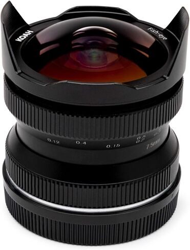 عدسة عين السمكة واسعة الزاوية من سلسلة Koah Artisans مقاس 7.5 مم f/2.8 لهاتف Sony E (أسود) in Kuwait