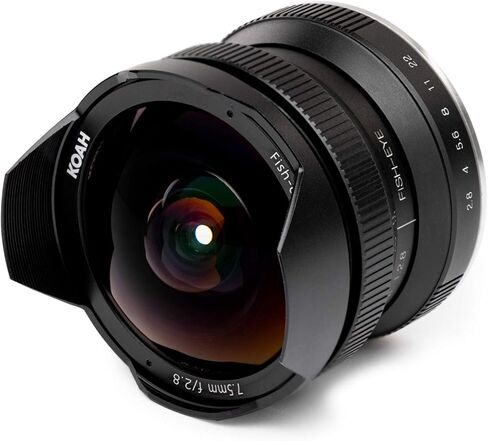 عدسة عين السمكة واسعة الزاوية من سلسلة Koah Artisans مقاس 7.5 مم f/2.8 لهاتف Sony E (أسود) in Kuwait