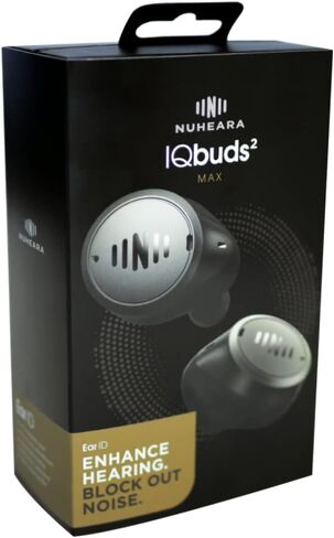 Nuheara IQbuds 2 MAX Hearing Amplifier with Personalization via IQbuds™ App, 7 Preset Programs, Bluetooth, Rechargeable, Active Noise Cancellation, 1 Pair of Earbuds in Saudi Arabia