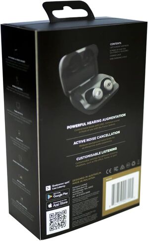 Nuheara IQbuds 2 MAX Hearing Amplifier with Personalization via IQbuds™ App, 7 Preset Programs, Bluetooth, Rechargeable, Active Noise Cancellation, 1 Pair of Earbuds in Saudi Arabia
