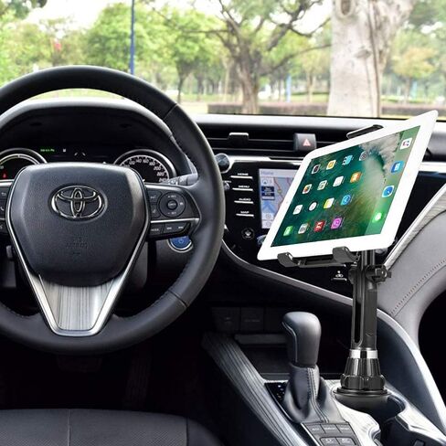 حامل اكواب للتابلت 2 في 1 للسيارة والشاحنة والتابلت قابل للتعديل قابل للتعديل وقابل للتمدد للهواتف الخلوية ايفون موتو جوجل تابلت ايباد اير/ميني/برو سامسونج جالكسي تابلت in Kuwait