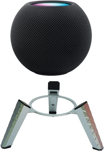 حامل ثلاثي القوائم من الالومنيوم مع اطار معدني آمن وثابت مع وسادة سيليكون لجهاز ابل هوم بود ميني هوم بود (حامل فقط) (فضي) in Kuwait