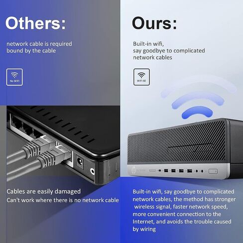 كمبيوتر سطح المكتب HP EliteDesk 800 G3 SFF، سطح مكتب أعمال i7 صغير الحجم، شاشة 24 بوصة FHD، ذاكرة الوصول العشوائي 32 جيجابايت 1 تيرابايت NVMe M.2 SSD + 500 جيجابايت HDD، WiFi، BT، HDMI، DP، DVD، لاسلكي K&M + لوحة ماوس TJJ (متجدد) in Saudi Arabia